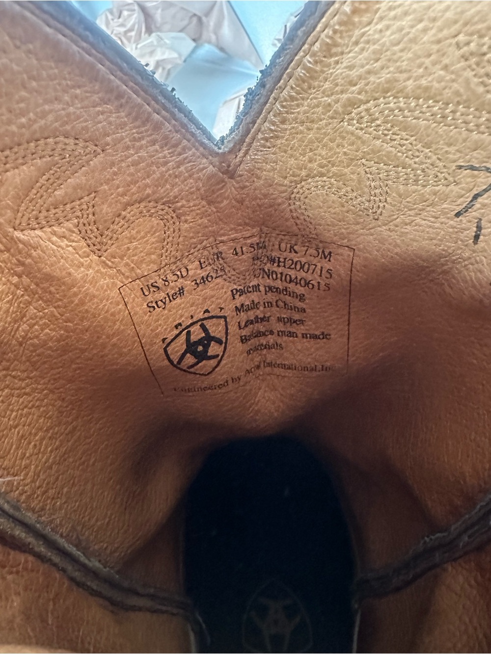 Ariat Men’s 8.5D Women’s 10 Cowboy Boots Brown Leather Western Ranch Rodeo - Picture 10 of 10
